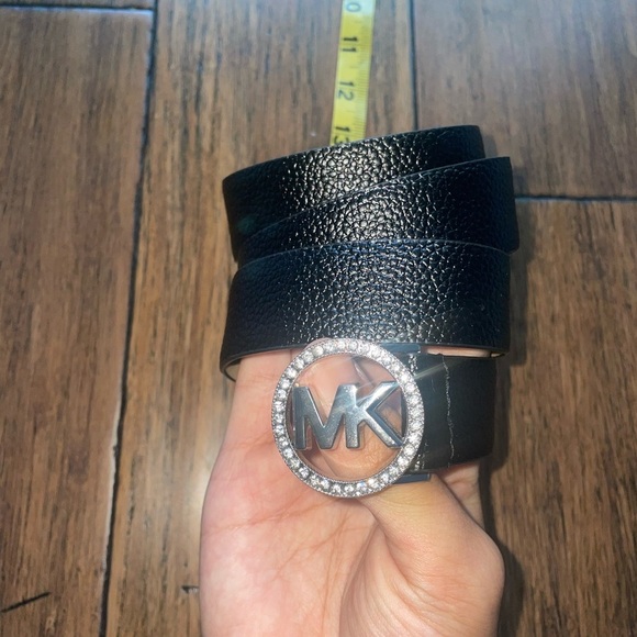 MK🖤bling  belt black leather belt Michael Kors belt rhinestone belt - Picture 15 of 15
